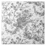 Elegante Vintage Cinzas Florais De Banho, Francesa<br><div class="desc">Cinzas elegantes e ornamentados e patamares brancos de madeira de joias, com flores exóticas, videiras e folhagem entrelaçadas com terras e cestos de rosas. Este padrão foi adaptado de um fragmento histórico têxtil francês cerca de 1910 na coleção Smithsonian. O padrão é de alta resolução, mas não pode ser marcado....</div>