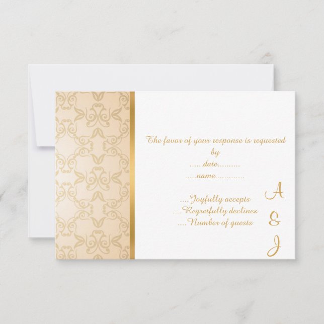 ELEGANTE VINTAGE CREAM  OURO RSVP PERSONALIZADO (Frente)