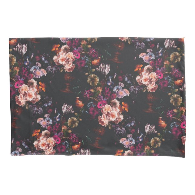 Elegante Vintage Dark Moody Burgundy Floral (Frente)