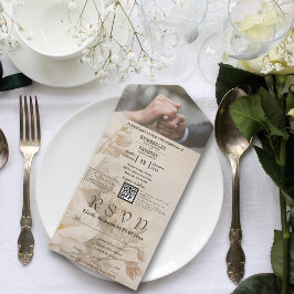 Elegante Vintage Floral White Rose Código QR