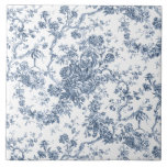 Elegante Vintage Francês Gravado Floral Toile-Blue<br><div class="desc">Padrão de madeira elegante e ornamentado,  toile de jouy,  com flores exóticas,  vinhas e folhagem entrelaçadas com terras e cestos de rosas. Este padrão foi adaptado de um fragmento histórico têxtil francês cerca de 1910 na coleção Smithsonian. O padrão é de alta resolução,  mas não pode ser marcado.</div>