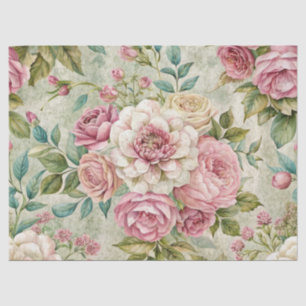 Elegante Vintage Inspirou Papel de Tecido Floral R