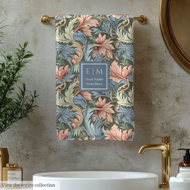 Elegante Vintage Morris Style Bath Toalha (Elegant Vintage Morris Style Bath Towel)