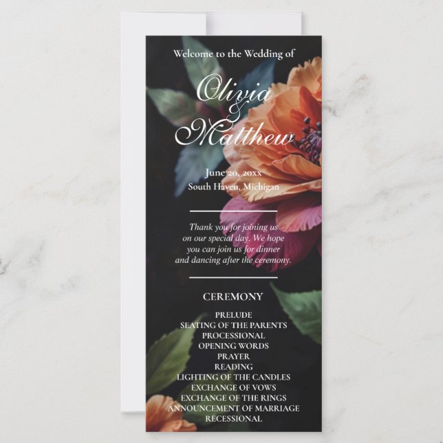 Elegante vintage peachy red floral boho (Frente)