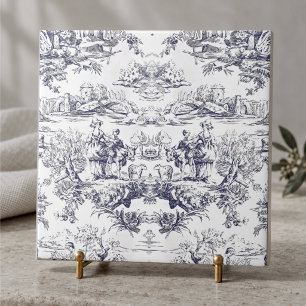 Elegante vintage preto toile de jouy