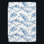 Elegante Vintage Rosas e fitas azuis gravadas<br><div class="desc">Rosas,  flores,  videiras,  folhas e borboletas,  azuis,  elegantes e românticas,  gravadas a azul,  com fitas e arcos entrelaçados sobre fundo branco.</div>