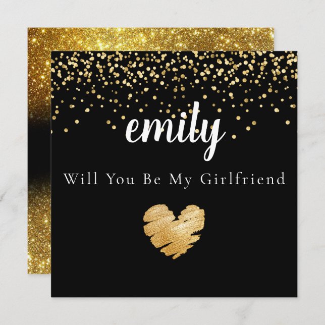 Elegante Você Será Meu Cartão De Namorada (Frente/Verso)