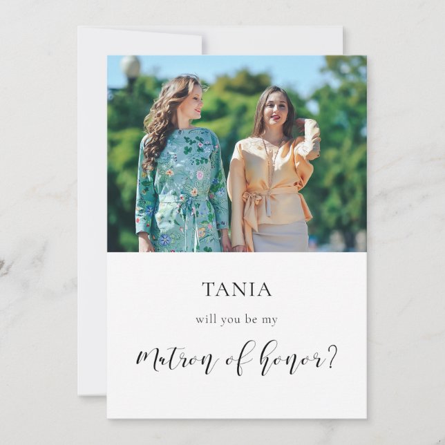 Elegante Você será minha cartão com fotos de honra (Frente)