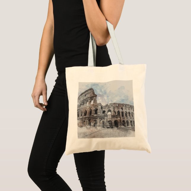 Elegante Watercolor Colosseum Roma Itália Bolsa -  (Frente (produto))