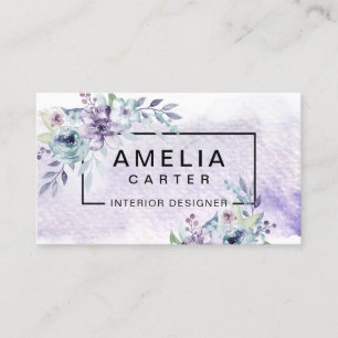 Elegante Watercolor Girly Floral cartões de visita
