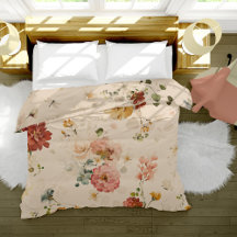 Elegante Watercolor Peonies Floral Duvet Cobrir