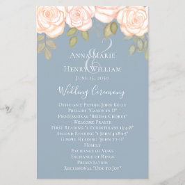 Elegante Watercolor Rosa Dusty Blue Wedage Program