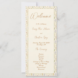 Elegante Watercolor Wildflower Weding Program