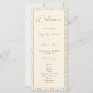 Elegante Watercolor Wildflower Weding Program