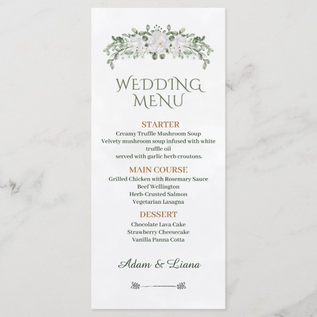 Elegante Wedding Menu - "Juntos, eles constroem um (Frente)