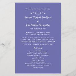 Elegante Wedding Periwinkle Blue Ceremony Program