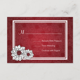 Elegante Wedding RSVP Dahlia Floral Red