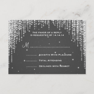 Elegante Wedding RSVP Night Dazzle Black