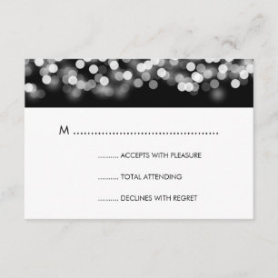 Elegante Wedding RSVP Silver Hollywood Glam