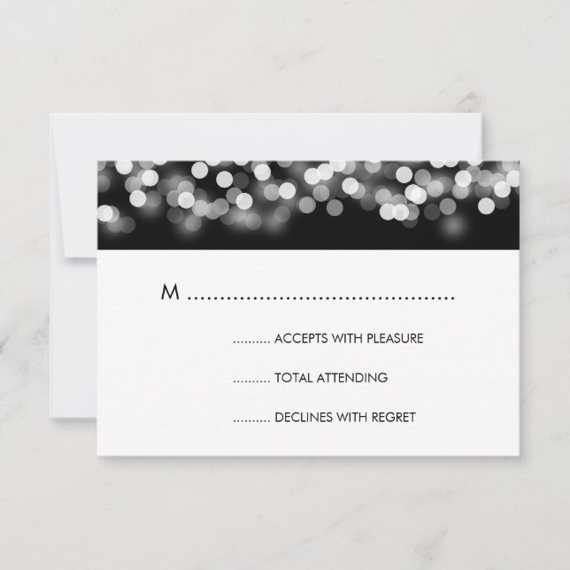 Elegante Wedding RSVP Silver Hollywood Glam (Frente)
