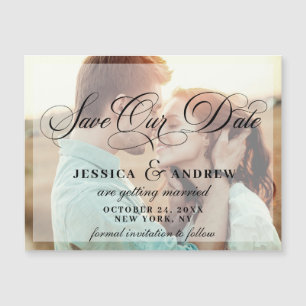 Elegante Wedding Save the Date PHOTO Magnetic Card