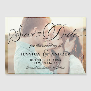 Elegante Wedding Save the Date PHOTO Magnetic Card