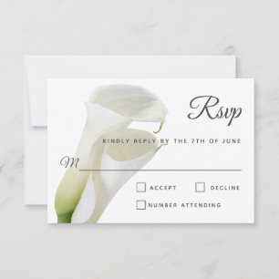 Elegante White Calla Lily Floral Weding RSVP