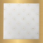 Elegante White Dourada Crown Starburst<br><div class="desc">Azulejo branco com coroa dourada em um estouro.</div>