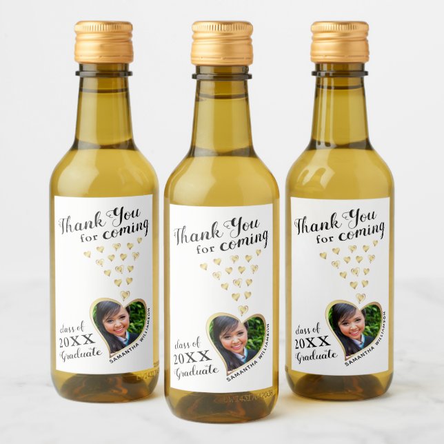 Elegante White Dourado Black Obrigado Graduação 20 (Garrafas)