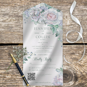 Elegante White Satin e Pastel Floral Código QR