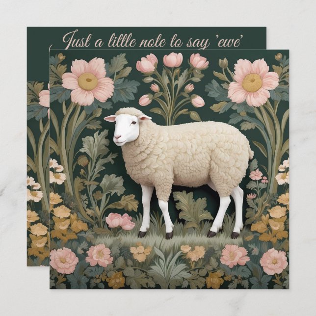 Elegante White Sheep William Morris Inspirado (Frente/Verso)