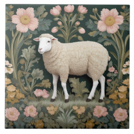 Elegante White Sheep William Morris Inspirado