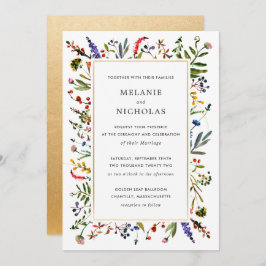 Elegante Wildflower + convite para casamento Doura