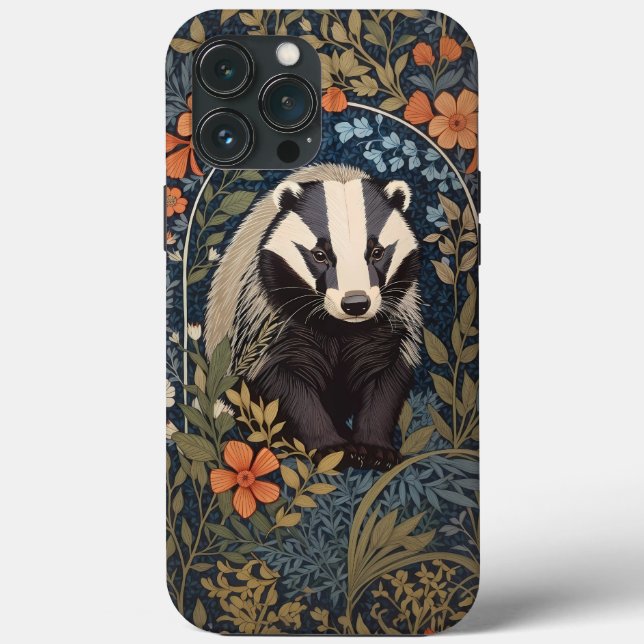Elegante William Morris Inspirou Badger (Verso)