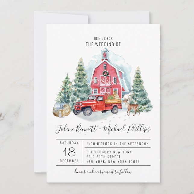 Elegante Winter Barn | Casamento por Aquarela (Frente)