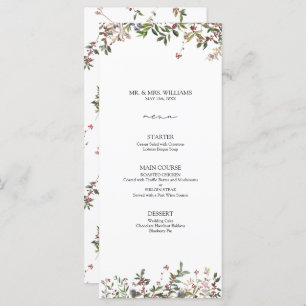 Elegante Winter Wildflower Berry Wedry Menu