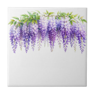 Elegante wisteria aguarela roxa azul floral