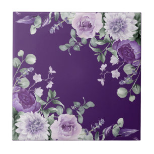 Elegante wisteria aguarela roxa floral azul