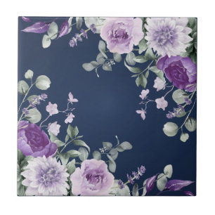 Elegante wisteria aguarela roxa floral azul