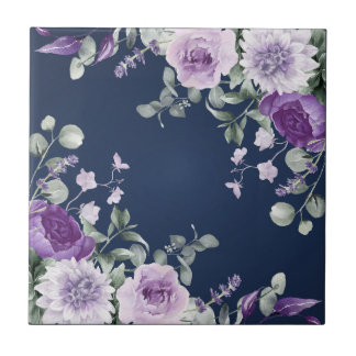 Elegante wisteria aguarela roxa floral azul