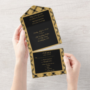 Elegante Xadrez preto e Dourado