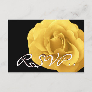 Elegante Yellow Rose RSVP Resposta de Casamento Pe