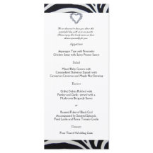 Elegante Zebra Stripe Wedpe Menu