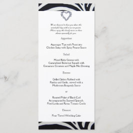 Elegante Zebra Stripe Wedpe Menu