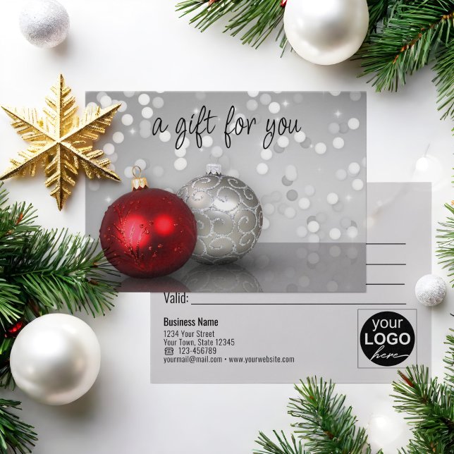 Elegantes Bolas de Natal Vermelhas e Prateadas Car (Criador carregado)