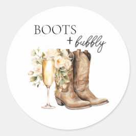 Elegantes Botas e Bridal Shower Bubbly Adesivo