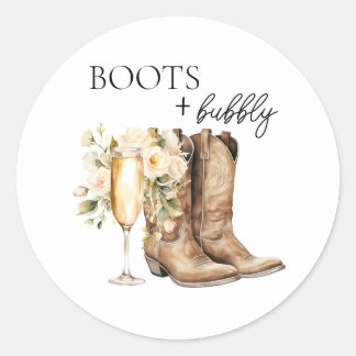 Elegantes Botas e Bridal Shower Bubbly Adesivo