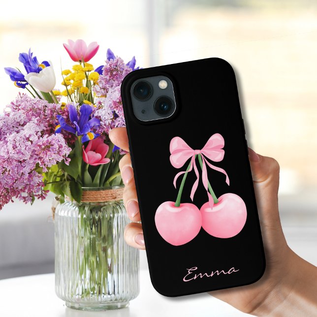 Elegantes Cerejas Rosa Modernas com Laço Rosa, Per (Criador carregado)