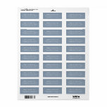 Elegantes Etiquetas de Endereço de Devolução Azul<br><div class="desc">Etiquetas de endereço de devolução clássicas. Fontes serifadas e sem serifa brancas em um fundo azul poeira. Cole na parte frontal esquerda ou na aba traseira de envelopes e pequenos pacotes.</div>