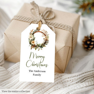 Elegantes Etiquetas de Presente de Natal em Sage V